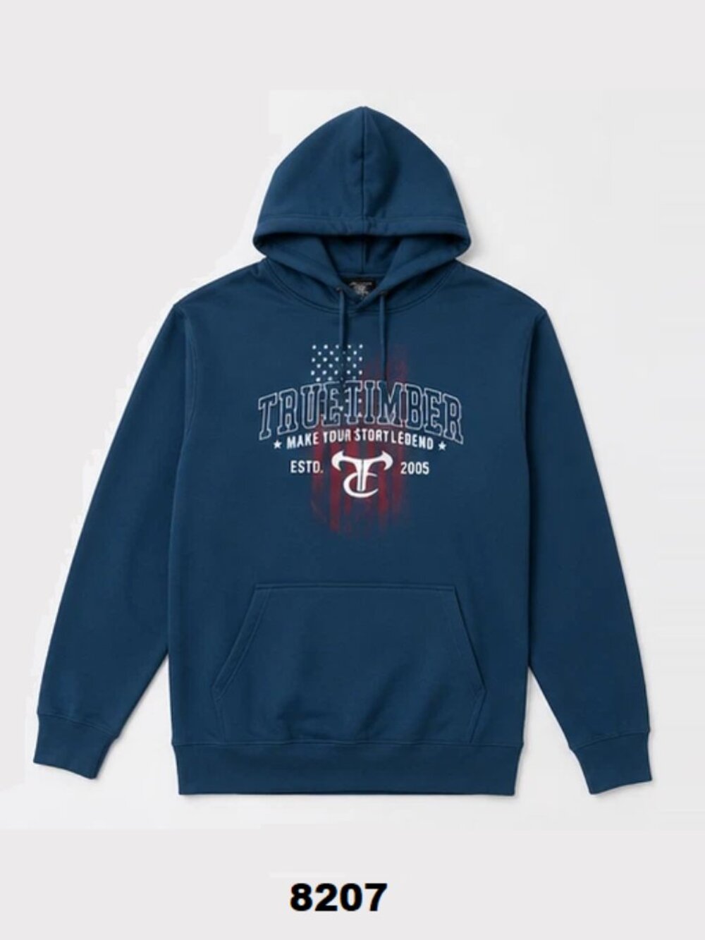 NWT True Timber Men's Rift Blue Patriotic Graphic Sweatshirt Hoodie W/Pocket Med